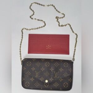 Louis Vuitton Brown and Red Women's Bag Set